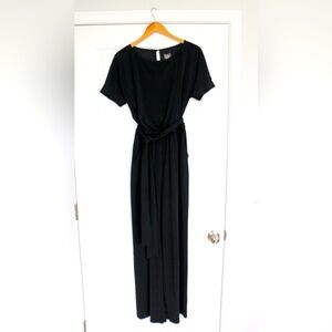Vince Camuto Black Belted Jumpsuit with Wide-leg